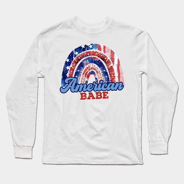Funny 4th Of July American Babe Long Sleeve T-Shirt by Banned Books Club